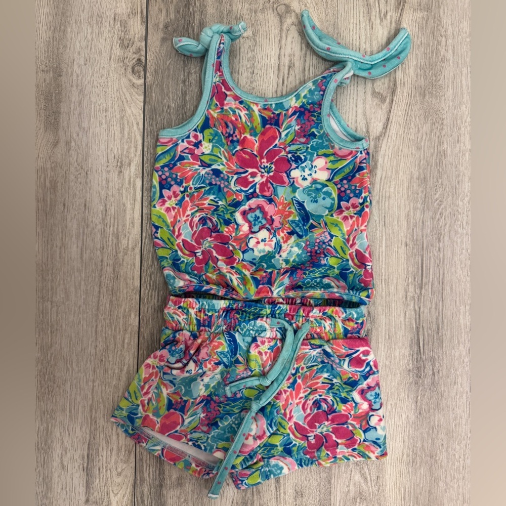 SweetHoney Floral Kids Matching Set - Blue and Pink super soft